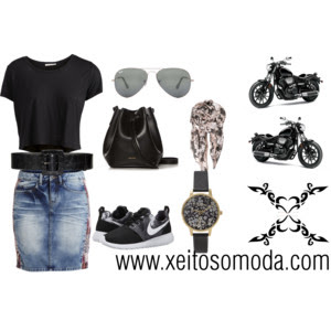 imagen look minifalda vaquera