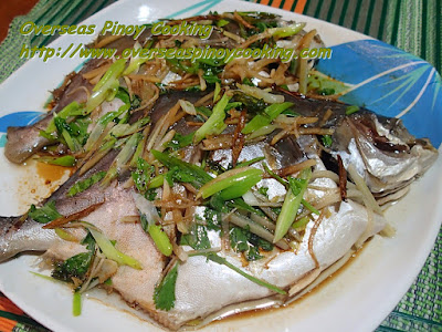 Steamed Pampano with Soy Sauce and Sesame oil