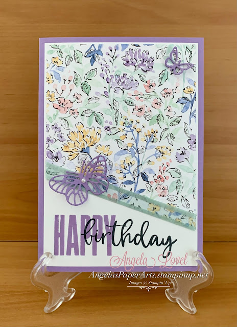 Angela's PaperArts: Stampin Up Hand Penned and Biggest Wishes stamp set birthday card