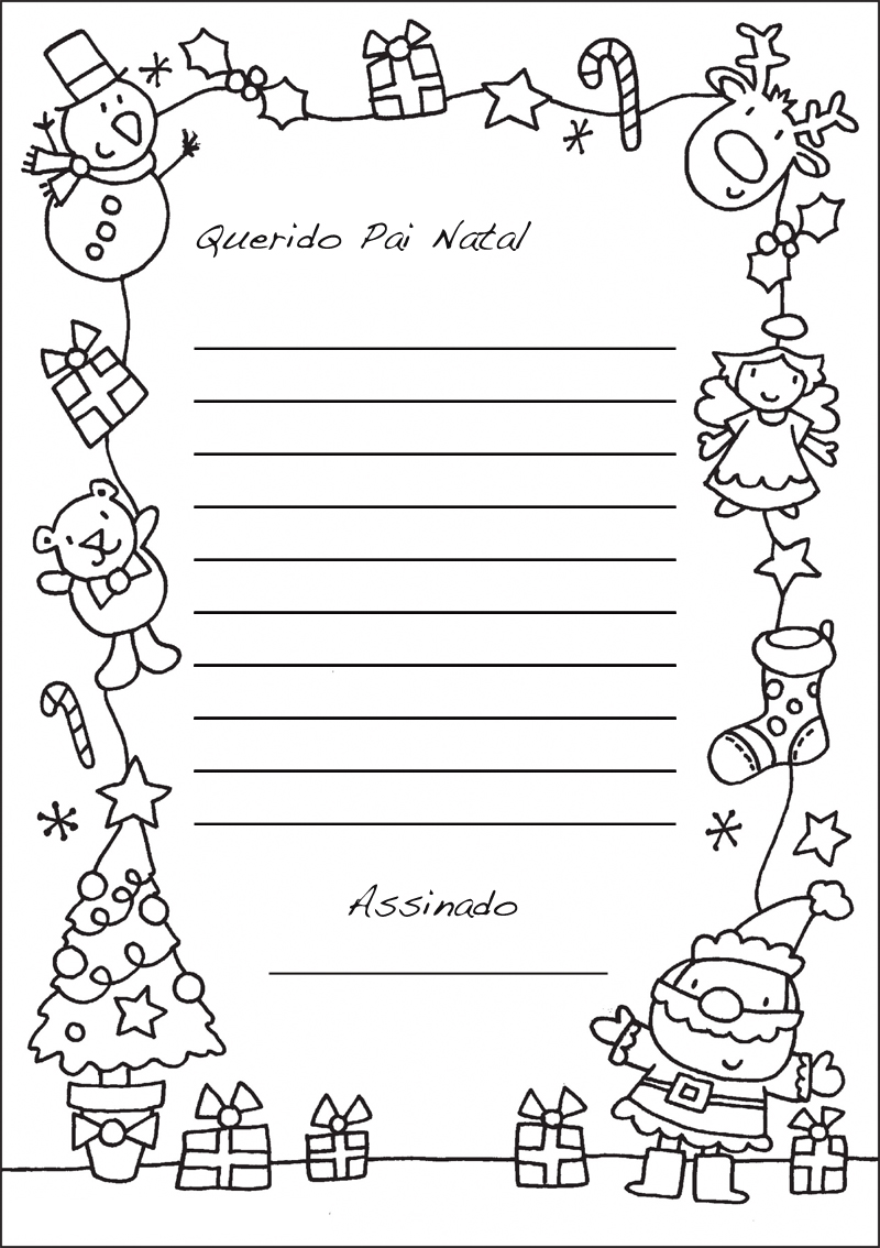 Colorir Imagens : Carta Para o Pai Natal para imprimir