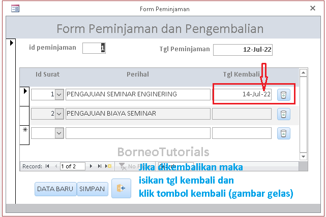 Aplikasi Peminjaman dan Pengembalian Surat