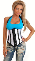 Corset alb cu negru Blanca