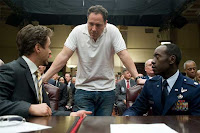 Jon Favreau talking to Don Cheadle and Downey on set of Ironman 2