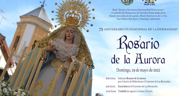 Recorrido y Horario del Rosario de la Aurora con María Santísima de Paz este Domingo en Jaén