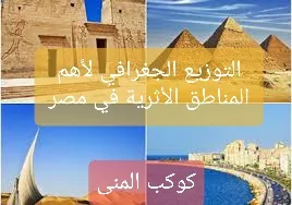 التوزيع الجغرافي لأهم المناطق الأثرية في مصر
