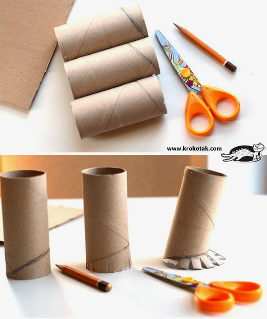 Toilet Paper Roll into Pencil  Holder