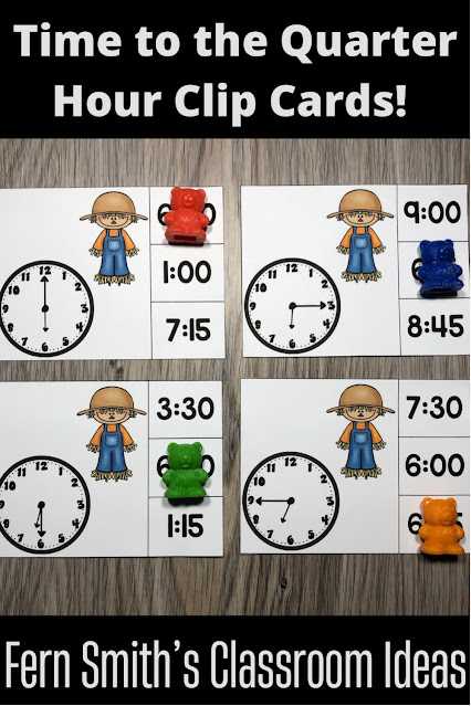 Grab This Time to the Quarter Hour Clip Card Math Centers October Bundle for Your Class Today!