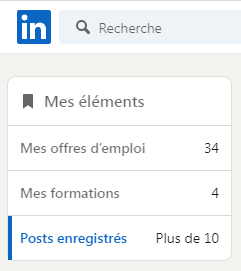 LinkedIn - Pour accéder aux articles enregistrés