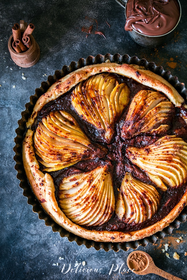 tarta z gruszkami i nutellą