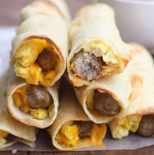 Egg and Sausage Breakfast Taquitos #lunch #dinner