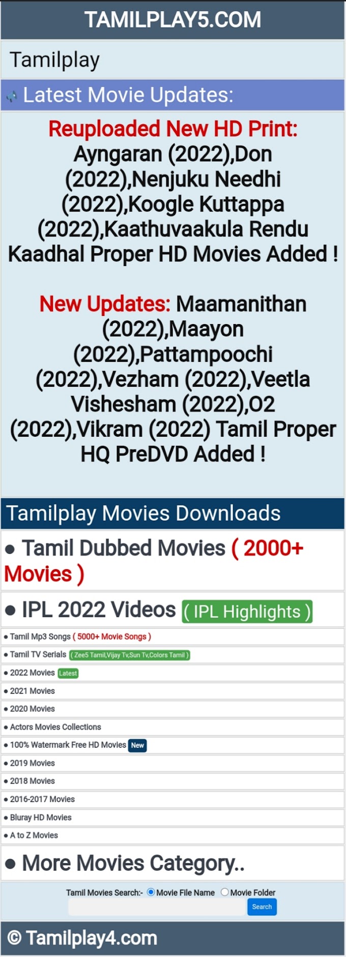 Tamilplay Bollywood, Hollywood, South HD Full Movie Free Download And Watch Latest Movie Free On Tamilplay.com