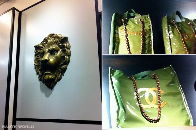 ... walls (left) and the famous Harrods bag interpreted by Chanel (right
