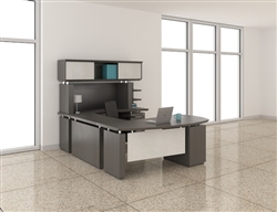 Gray Office Desk Layout