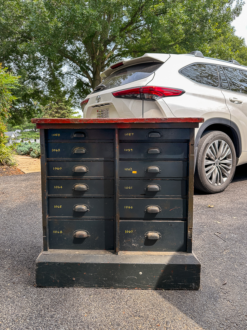 Antique wood storage cabinet