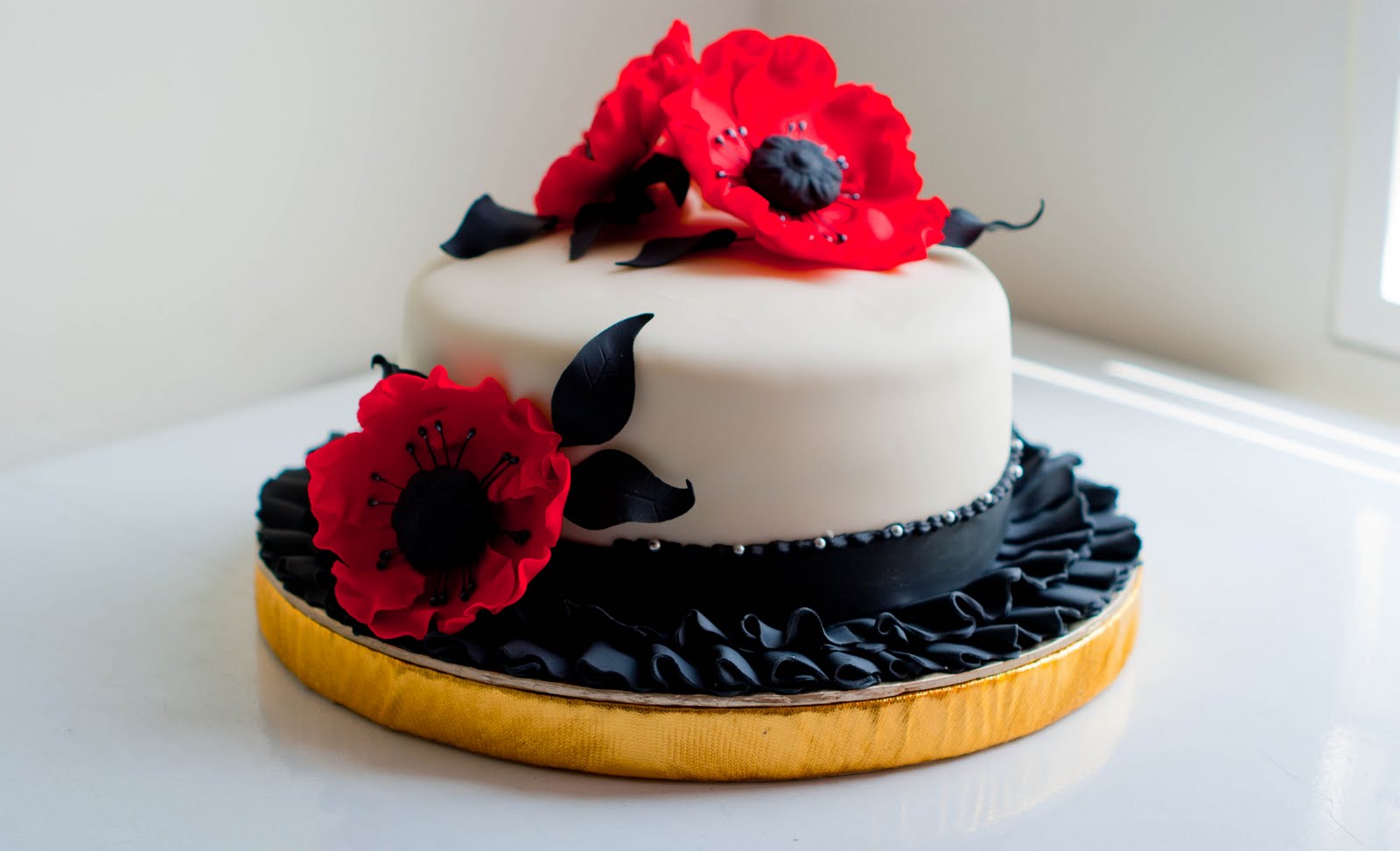 Red & Black themed cake.