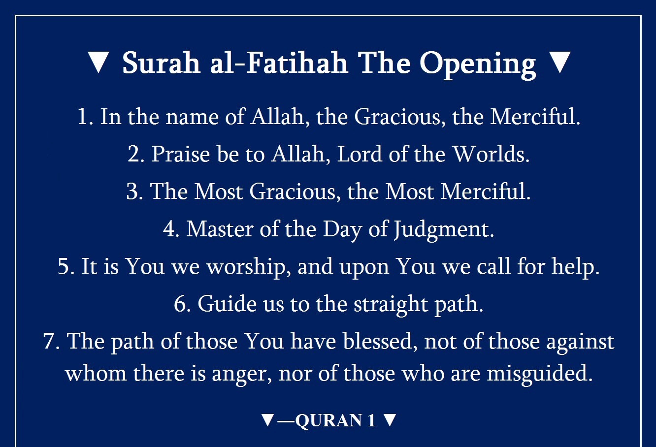 Surah al-Fatihah (The Opening)