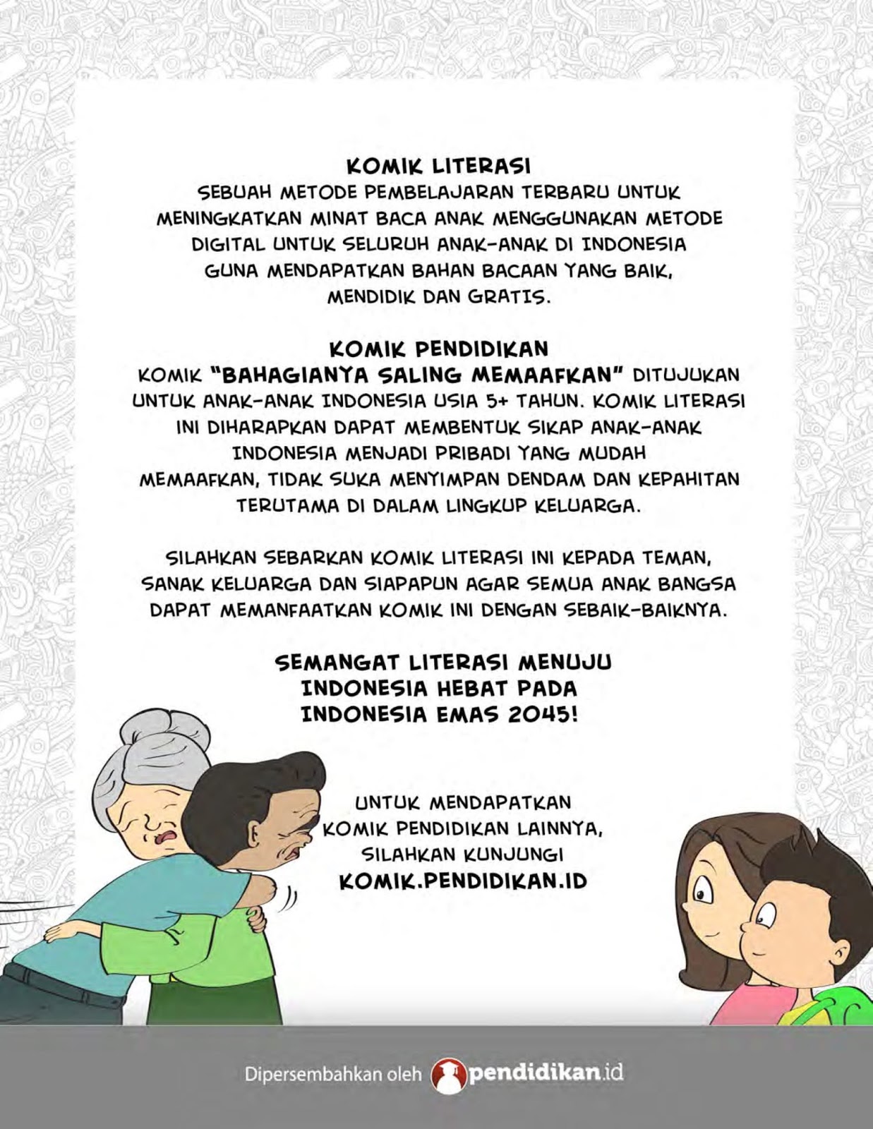 KOMIK PENDIDIKAN BAHAGIANYA SALING MEMAAFKAN