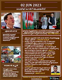 Daily Current Affairs in Malayalam 02 Jun 2023