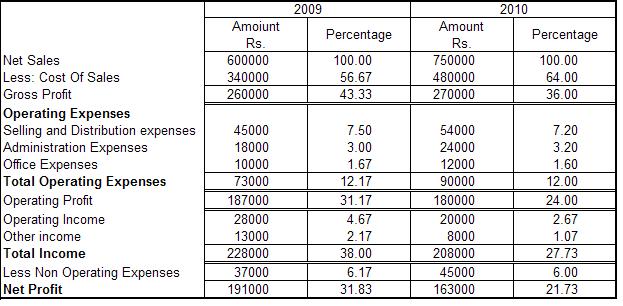 vertical balance sheet format. hair Common Size Balance Sheet