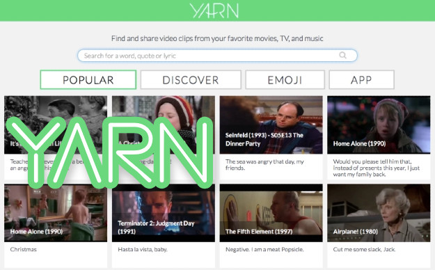 Yarn - Βρες βίντεο με συγκεκριμένες φράσεις από ταινίες, σειρές και βίντεο κλιπ
