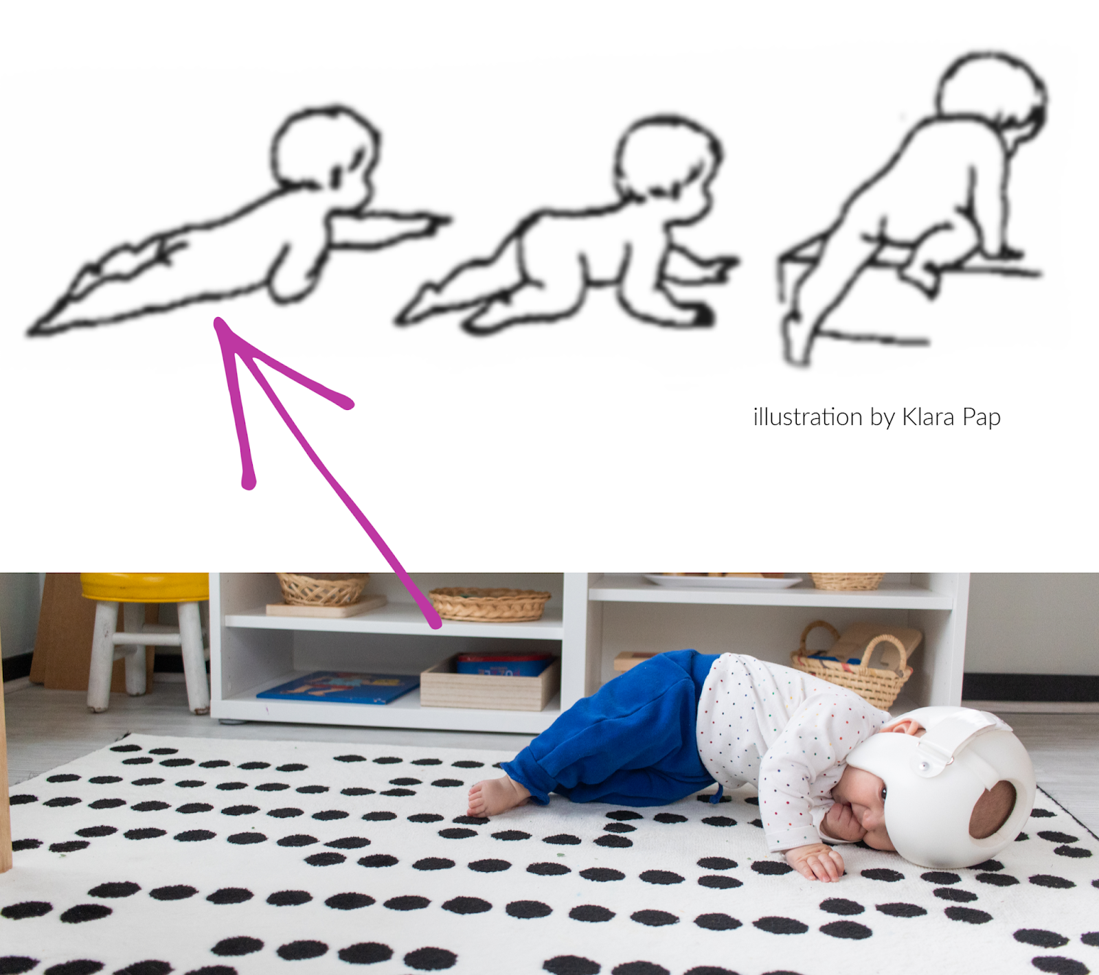 Montessori baby activities don't always need to be about the toys. Sometimes it's more important to sit back and observe little milestones, like all the beautiful natural gross motor movements that come from following the child.