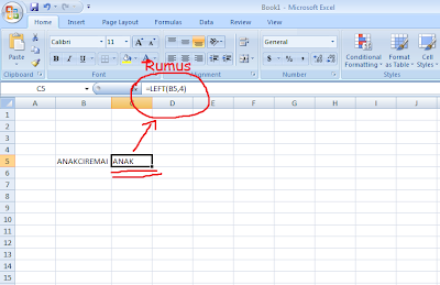 RUMUS LEFT PADA EXCEL - Semuanya Ada