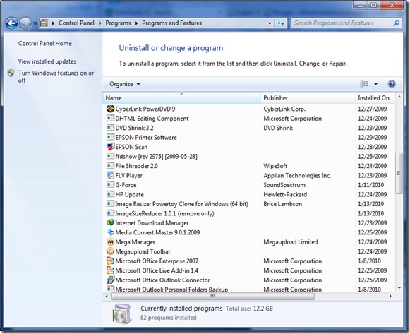 uninstall