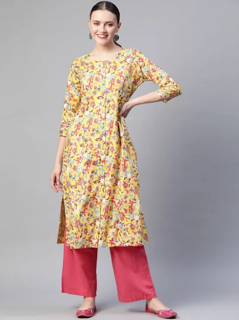 floral Straight Style Kurta