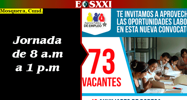 Vacantes de empleo en Mosquera este febrero 13