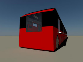 Trem modelado em 3D, por fora