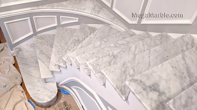 White marble stairs