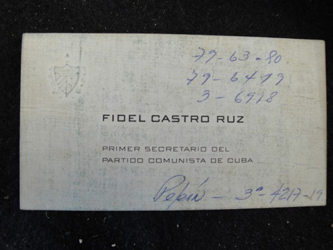 Famous Business Cards - Fidel Castro