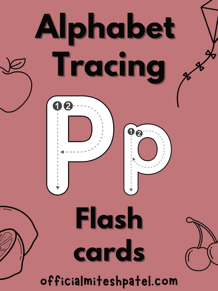 Free Printable Letter P Alphabet Tracing Flash Cards
