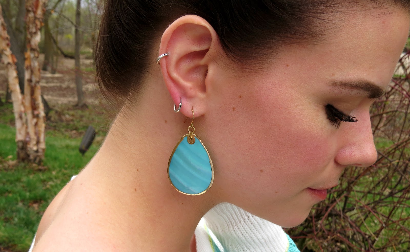 turquoise and gold earrings