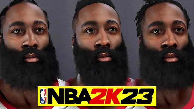 NBA 2K23 James Harden Cyberface (3 Hairstyles)