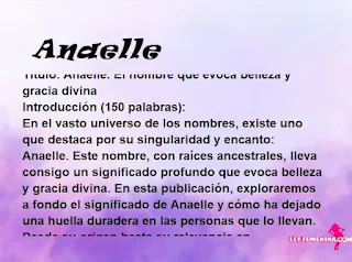 significado del nombre Anaelle