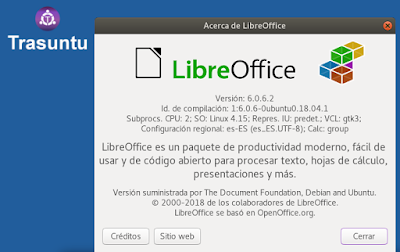 Acerca de LibreOffice 6.0.6.2