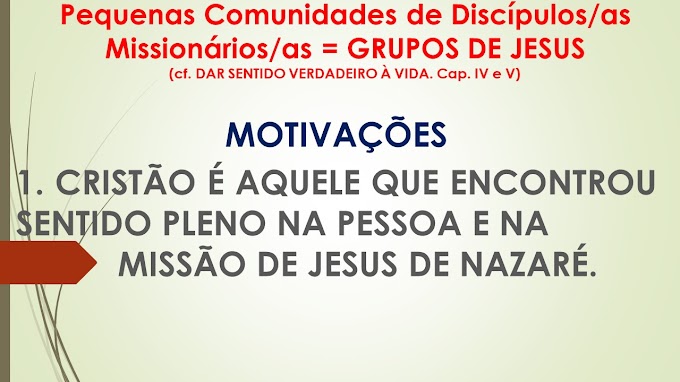 PEQUENAS COMUNIDADES DE DISCÍPULAS/OS ... = GRUPOS DE JESUS.