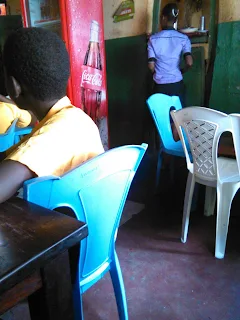 Chumani primary students in a cafe after parents landed on there teachers on the issue of possession.