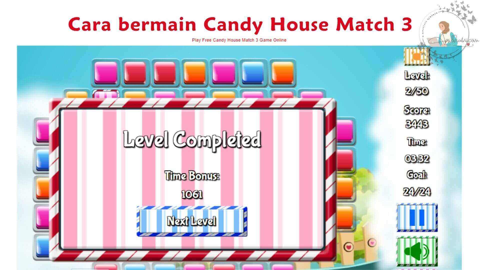 cara bermain candy house match 3