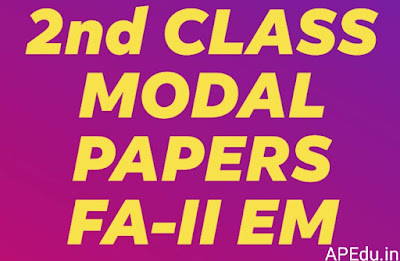 2nd Class all subjects  FA-II Modal papers for English medium