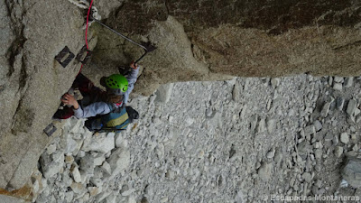 Inicio de la Ferrata Égralets hacia el Refugio de Couvercle desde la Mer de Glace