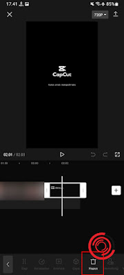 Terakhir silakan kalian tekan Hapus maka bagian akhir tulisan CapCut tidak ada lagi