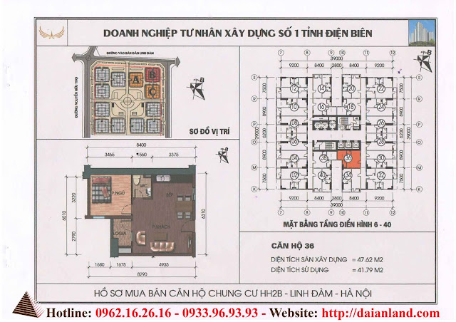 Thiết Kế Căn 36 Chung Cư HH2B Linh Đàm