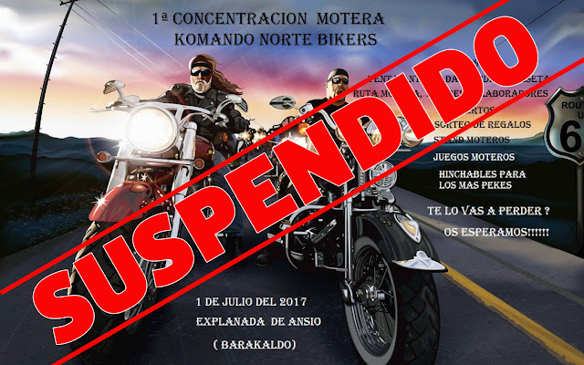 Suspensión de la concentración motera de Komando Norte Bikers