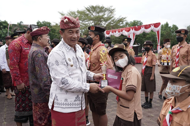   Pemkab Karangasem Rayakan Hut Provinsi Bali Dan HUT Pramuka Dengan Upacara Bertajuk "Pulih Bersama, Tumbuh bersama, Hidup Bersama, Berkembang Bersama, Kuat Bersama, Manfaat Bersama"