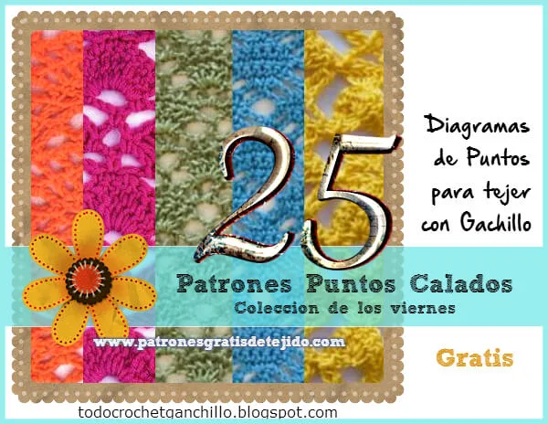 25 esquemas de puntos para tejer al crochet