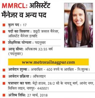 MMRCL Recruitment 2018 17 Assistant Manager, DGM