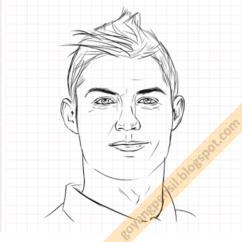 Cara Menggambar Sketsa Cristiano Ronaldo  Goyang Pensil 