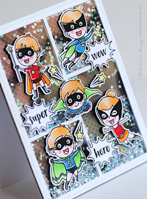 Sunny Studio Stamps: Super Duper Comic Strip Speech Bubble Dies Super Hero Themed Cards by Melania Deasy
